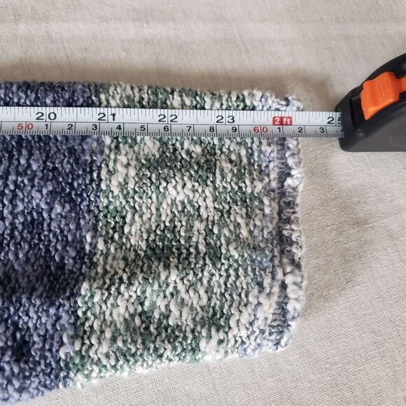 Colorful Cotton Knit Baja Beach Festival Oversized Boxy Crop Hoodie Sweater MED - Picture 12 of 13